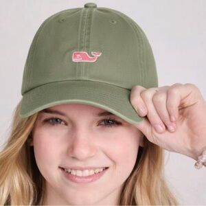Vineyard Vines Hat Baseball Strapback Cap Green Pink Adult Whale Logo (NWT)